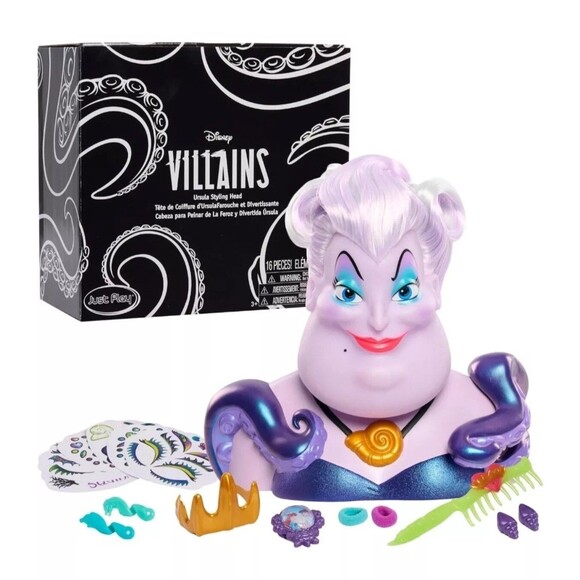 Disney Villains Fierce 'N Fun Ursula 10" Styling Head, 16 pcs, Pretend Play - Picture 5 of 5